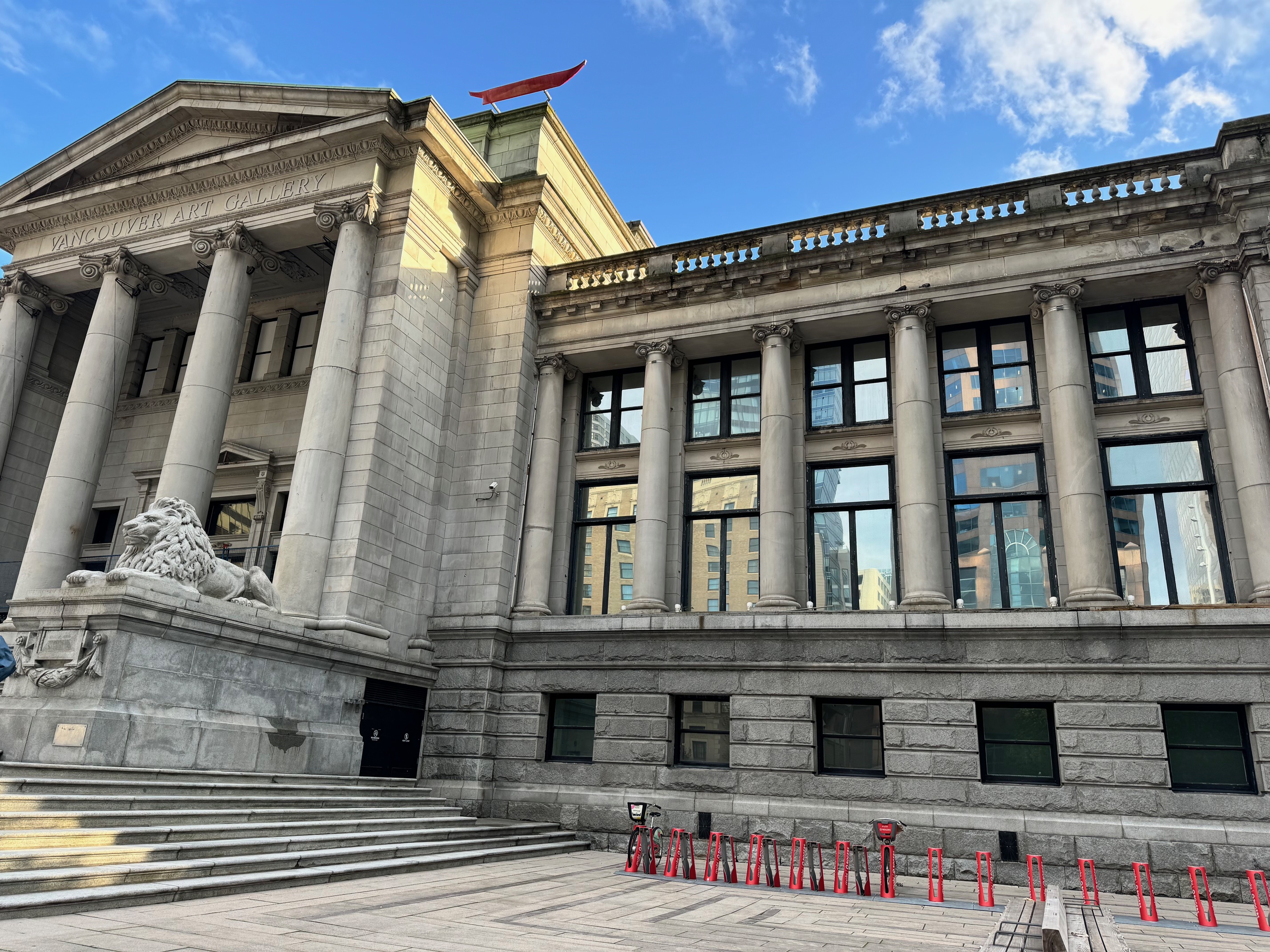 Modern office building with solar control window films